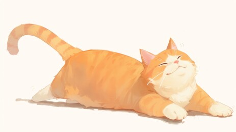 躺在地上的慵懒猫咪