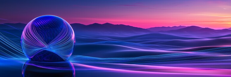 金属球绚丽色科幻场景