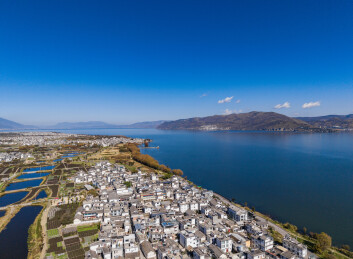 云南大理苍山洱海航拍风光