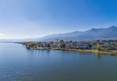 云南大理苍山洱海航拍风光