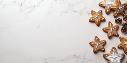 姜饼雪花风圣诞美食场景