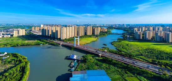 浙江省嘉兴平湖市东方大桥城市环境