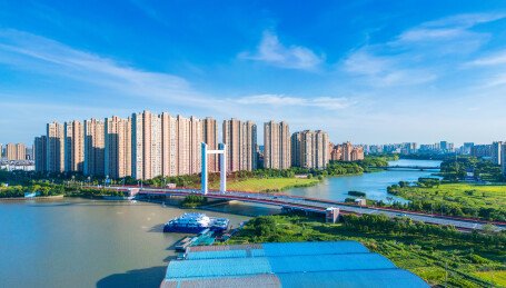 浙江省嘉兴平湖市东方大桥城市环境
