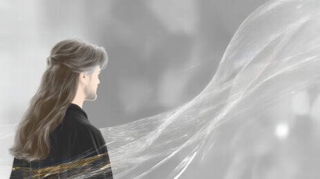 风中长发男子的梦幻场景