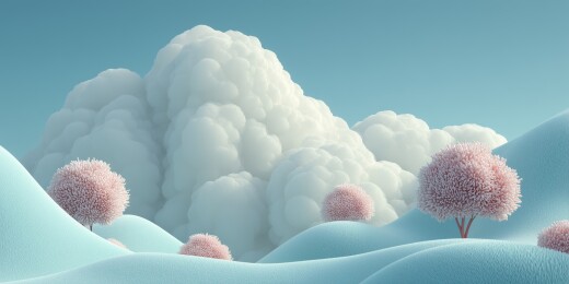 梦幻粉色绒球树