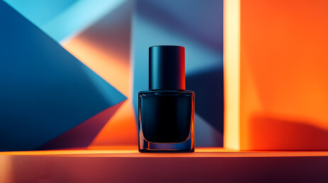 简约现代背景中的化妆品