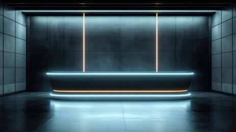 未来感霓虹接待台