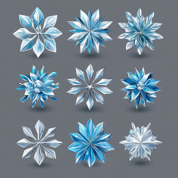 蓝色雪花元素组合