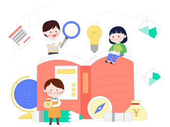 卡通儿童毕业季找工作高薪资学习读书插画