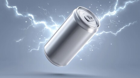 悬浮带闪电的铝罐