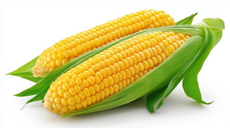 两根带叶新鲜玉米