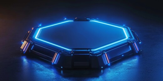 科技廊道冷色调数码场景