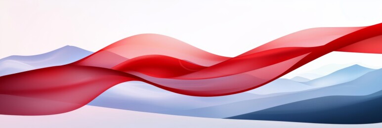 飘扬红绸动感山水场景