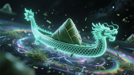 创意端午节玉粽龙舟