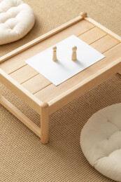 一对木偶摆在白纸上，心理咨询