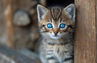 可爱宠物小狸花猫特写图