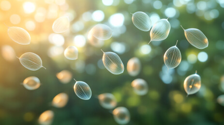 漂浮在空中的透明种子