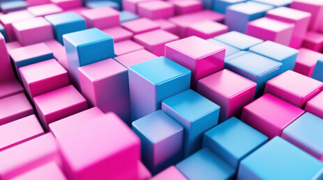 立方体玩具的全画幅拍摄