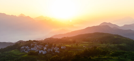 中国浙江温州茗岙梯田风景