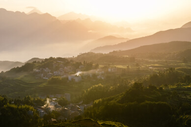 中国浙江温州茗岙梯田风景