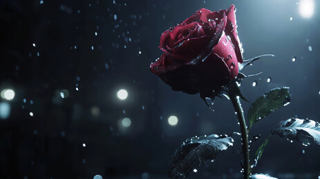 室外盛开的红玫瑰特写镜头