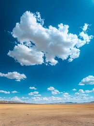 戈壁滩上的湛蓝天空