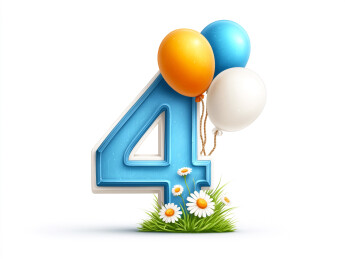 艺术字体立体3D数字4