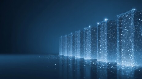 蓝色光柱序列的科技场景