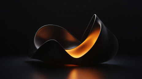 黑底橙光艺术摆件