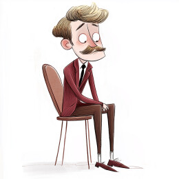 欧洲人物钢笔淡彩插画