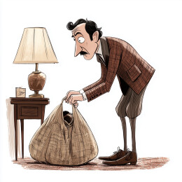 欧洲人物钢笔淡彩插画