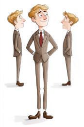 欧洲人物钢笔淡彩插画