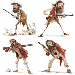 欧洲人物钢笔淡彩插画