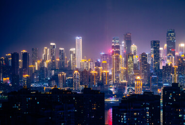 中国赛博朋克之城重庆夜景