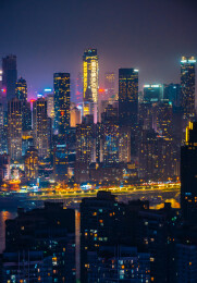 中国赛博朋克之城重庆夜景