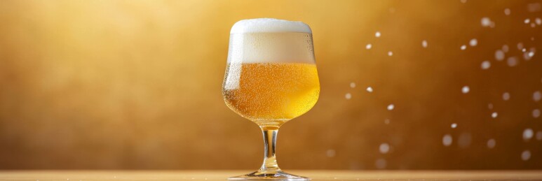 啤酒杯橙色调饮品展示场景