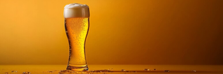 啤酒杯橙色调饮品展示场景