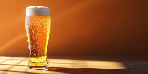 啤酒杯橙色调饮品展示场景