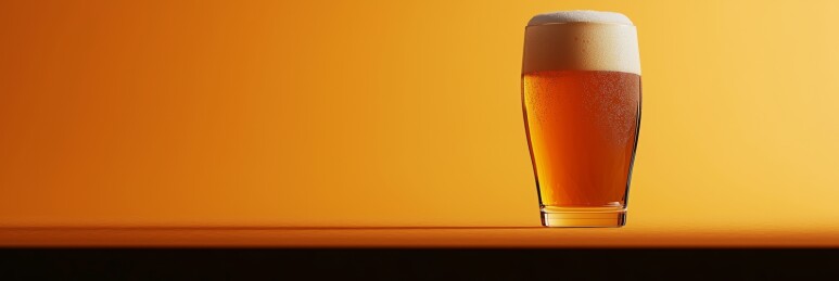 啤酒杯橙色调饮品展示场景