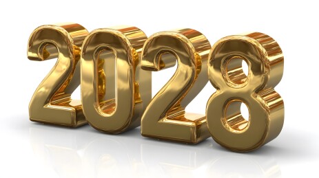 金色2028数字立体展示