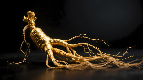 深色背景棕色人参图