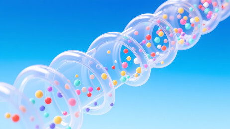 透明管道彩色小球