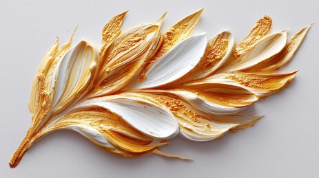 白底成熟饱满农作物麦穗特写手绘油画涂鸦