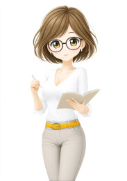 一个漂亮的女秘书手里拿着文件