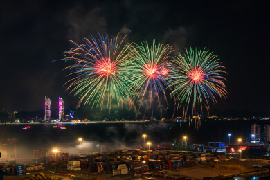 福建漳州港烟花秀