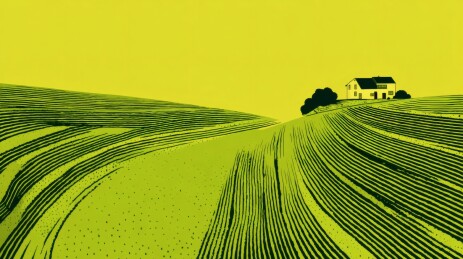 田园农舍黄昏景致