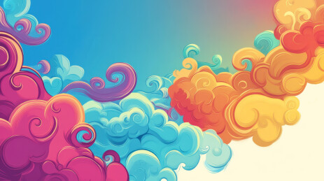 卡通云朵边框背景壁纸