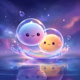 泡泡萌喵的星夜水湾