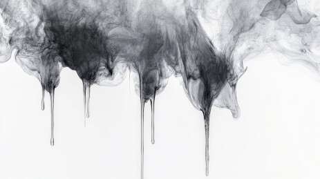 白色背景上的墨滴抽象画