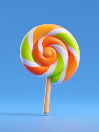 儿童节彩色棒棒糖图标设计